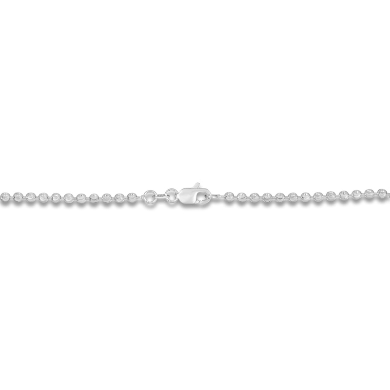 Main Image 2 of Solid Beaded Chain Necklace 14K White Gold 18" 2.5mm