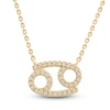 Thumbnail Image 1 of Diamond Cancer Necklace 1/10 ct tw Round 14K Yellow Gold 16.75"
