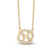 Thumbnail Image 2 of Diamond Cancer Necklace 1/10 ct tw Round 14K Yellow Gold 16.75"
