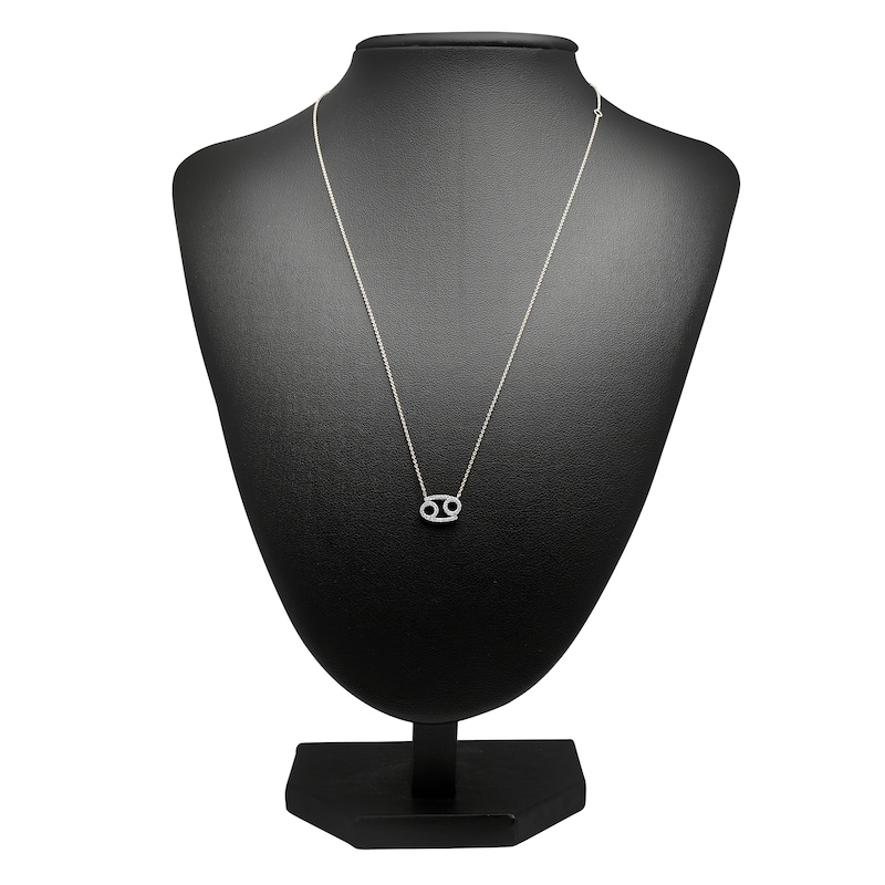 Main Image 3 of Diamond Cancer Necklace 1/10 ct tw Round 14K Yellow Gold 16.75"