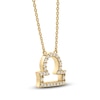 Thumbnail Image 2 of Diamond Libra Necklace 1/10 ct tw Round 14K Yellow Gold 16.75"