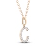 Thumbnail Image 2 of Diamond Letter C Necklace 1/10 ct tw Round 14K Yellow Gold 18"