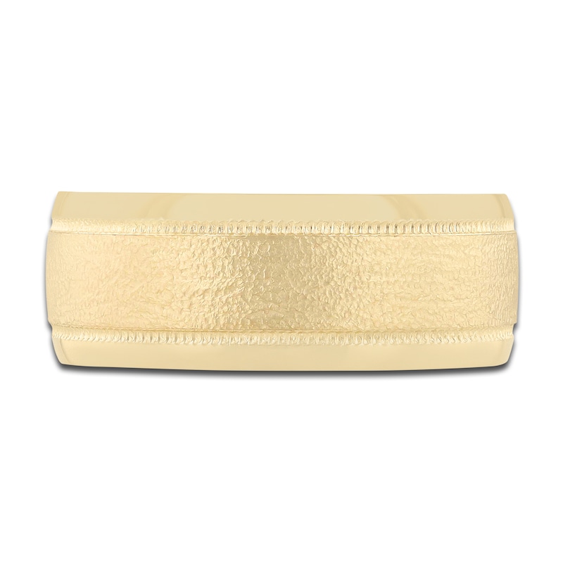 Main Image 3 of Men's Satin Wedding Band 14K Yellow Gold 8.0mm
