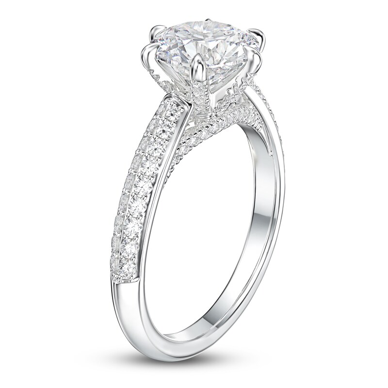 Main Image 2 of Certified Diamond Engagement Ring 2-1/2 ct tw Round 14K White Gold