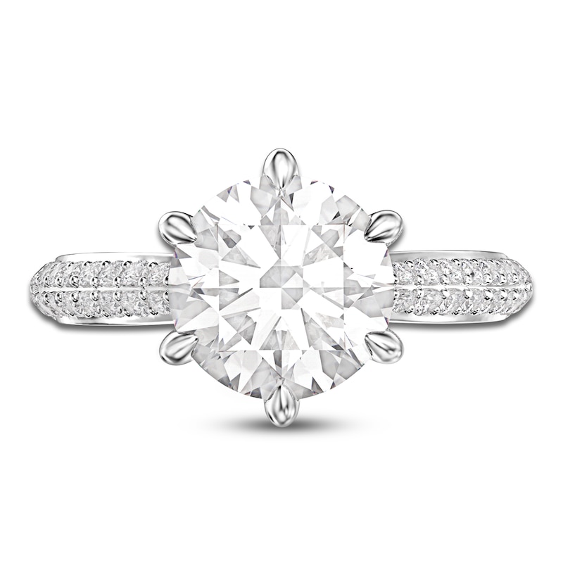 Main Image 3 of Certified Diamond Engagement Ring 2-1/2 ct tw Round 14K White Gold