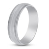 Thumbnail Image 2 of Milgrain Beveled Wedding Band Platinum 6mm