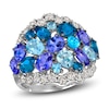Thumbnail Image 0 of Le Vian Mare Azzurro Natural Topaz, Tanzanite & Zircon Ring 7/8 ct tw Diamonds 14K Vanilla Gold