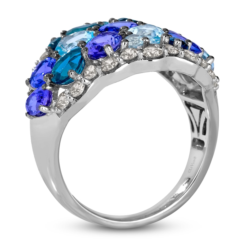 Le Vian Mare Azzurro Natural Topaz, Tanzanite & Zircon Ring 7/8 ct tw Diamonds 14K Vanilla Gold