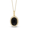 Thumbnail Image 1 of Lali Jewels Natural Onyx & Diamond Pendant Necklace 1/4 ct tw 14K Yellow Gold 18"