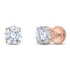 Thumbnail Image 2 of Certified Round-Cut Diamond Solitaire Stud Earrings 1-3/8 ct tw 14K Rose Gold (I/I1)