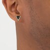 Thumbnail Image 3 of Men's Black & White Diamond Pyramid Stud Earrings 1/2 ct tw 10K Yellow Gold
