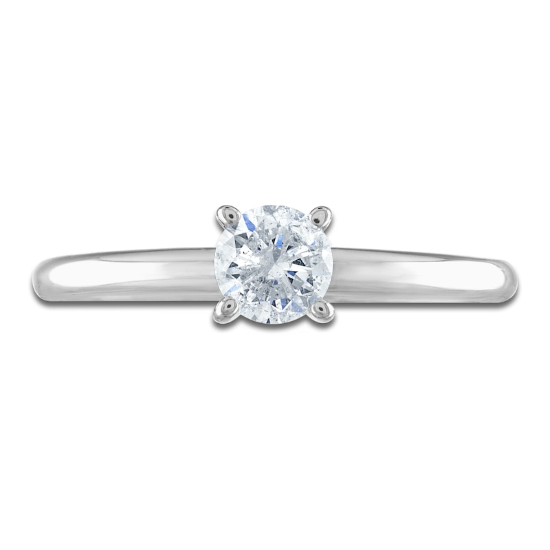 Main Image 3 of Certified Round Diamond Solitaire Engagement Ring 1/2 ct tw 14K White Gold (I/I1)
