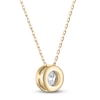 Thumbnail Image 3 of Certified Round-Cut Diamond Bezel-Set Solitaire Necklace 1 ct tw 14K Yellow Gold 18" (I1/I)