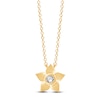 Thumbnail Image 1 of Children's Diamond Solitaire Flower Necklace 1/20 ct tw 14K Yellow Gold 13"