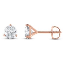 Certified Round-Cut Diamond Solitaire Stud Earrings 1/2 ct tw 18K Rose Gold (SI2/I)