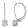 Thumbnail Image 1 of Certified Round-Cut Diamond Solitaire Drop Earrings 1/2 ct tw 14K White Gold (I/I1)