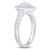 Thumbnail Image 2 of Baguette & Round-Cut Multi-Diamond Marquise-Shaped Fashion Ring 3/4 ct tw 14K White Gold