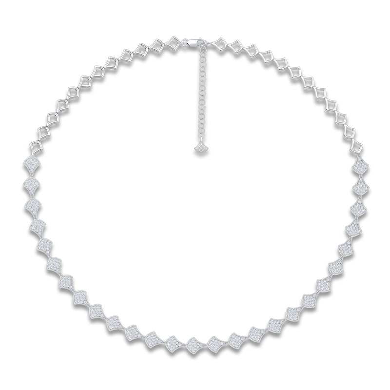 Main Image 1 of Brilliant Moments Diamond Shield Link Necklace 2-1/2 ct tw 14K White Gold 16"