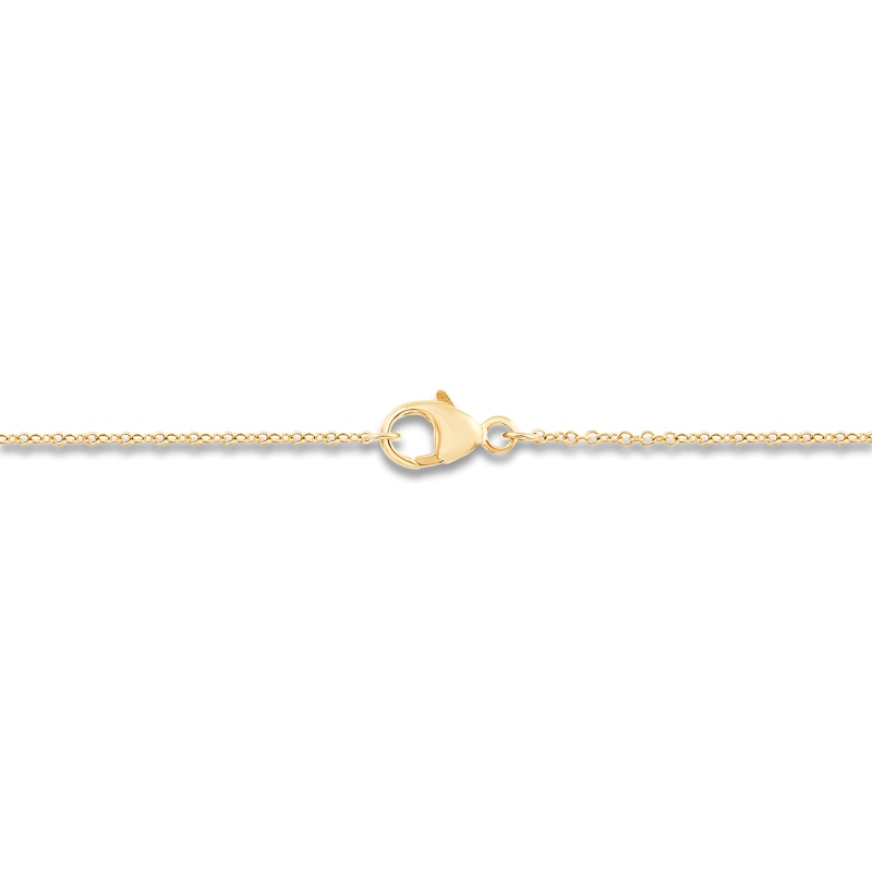 Main Image 3 of Engravable Diamond Filigree Disc Necklace 1/10 ct tw 14K Yellow Gold 18"