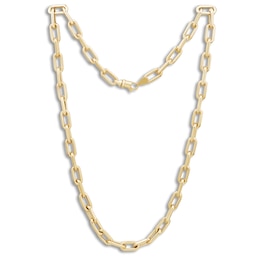 Paperclip Chain Necklace 8.1mm Hollow 10K Yellow Gold 18"