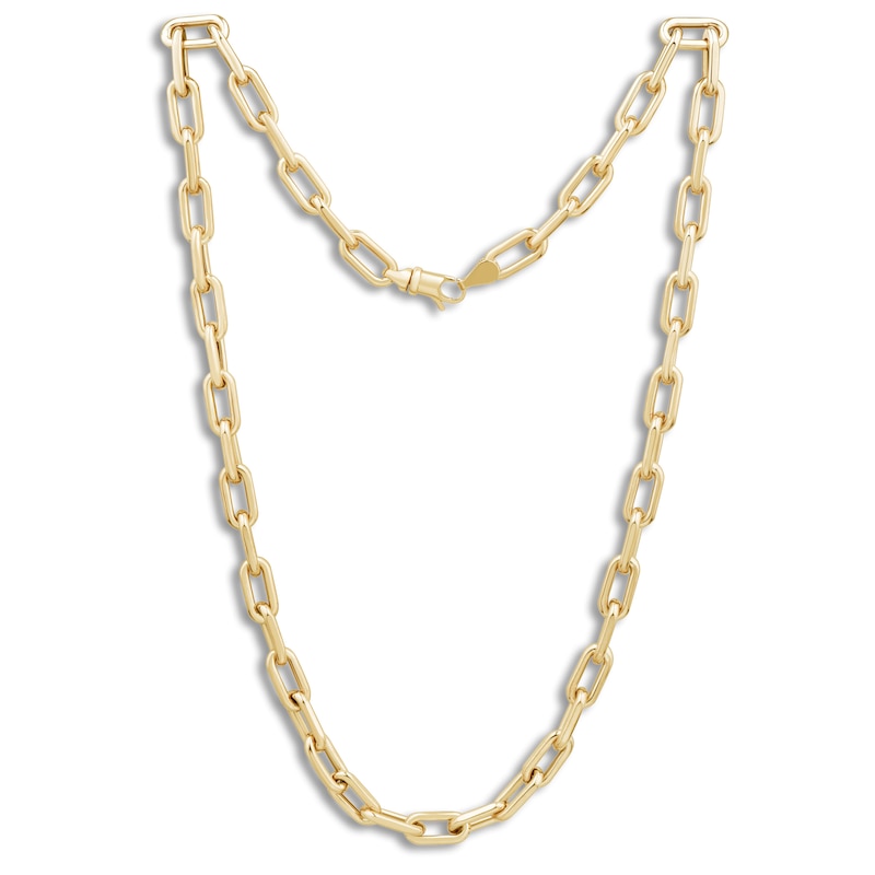 Main Image 1 of Paperclip Chain Necklace 8.1mm Hollow 10K Yellow Gold 18"