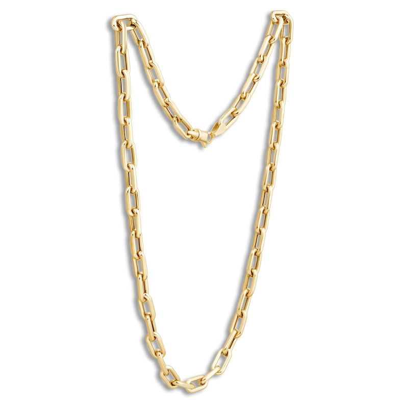Main Image 3 of Paperclip Chain Necklace 8.1mm Hollow 10K Yellow Gold 18"