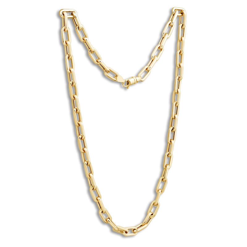 Main Image 4 of Paperclip Chain Necklace 8.1mm Hollow 10K Yellow Gold 18"