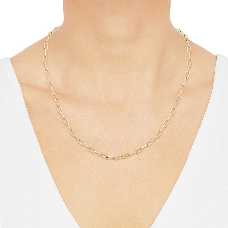 Main Image 5 of Paperclip Chain Necklace 8.1mm Hollow 10K Yellow Gold 18"