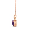 Thumbnail Image 2 of Le Vian Heart-Shaped Natural Amethyst Necklace 1/3 ct tw Diamonds 14K Strawberry Gold 18"