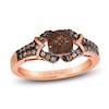 Thumbnail Image 1 of Le Vian Cushion-Cut Natural Chocolate Quartz Ring 1/5 ct tw Diamonds 14K Strawberry Gold