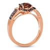 Thumbnail Image 2 of Le Vian Cushion-Cut Natural Chocolate Quartz Ring 1/5 ct tw Diamonds 14K Strawberry Gold