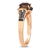 Thumbnail Image 3 of Le Vian Cushion-Cut Natural Chocolate Quartz Ring 1/5 ct tw Diamonds 14K Strawberry Gold