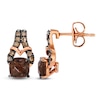 Thumbnail Image 1 of Le Vian Cushion-Cut Natural Chocolate Quartz Earrings 1/8 ct tw Diamonds 14K Strawberry Gold