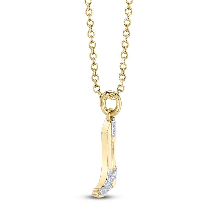 Main Image 3 of Shy Creation Diamond Accent Cowboy Boot Necklace 14K Yellow Gold 18" JR55001159RD