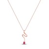 Thumbnail Image 3 of Pear-Shaped Natural Ruby & Diamond Ribbon Necklace 1/4 ct tw 14K Rose Gold 18"