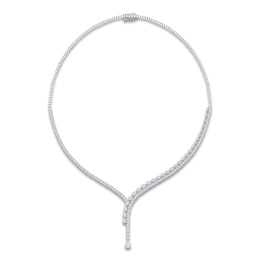Pear, Marquise & Round-Cut Lab-Grown Diamond Y-Drop Necklace 7 ct tw 14K White Gold 18"