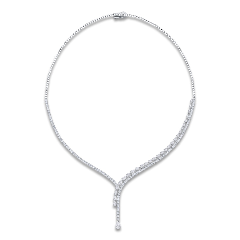 Main Image 1 of Pear, Marquise & Round-Cut Lab-Grown Diamond Y-Drop Necklace 7 ct tw 14K White Gold 18"