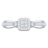 Thumbnail Image 3 of Princess-Cut Quad Diamond Cushion Halo Promise Ring 1/4 ct tw 10K White Gold
