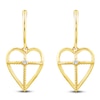 Thumbnail Image 2 of Charm'd by Lulu Frost Diamond Accent Heart with Cross Dangle Earrings 1/20 ct tw 10K Yellow Gold