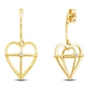 Thumbnail Image 3 of Charm'd by Lulu Frost Diamond Accent Heart with Cross Dangle Earrings 1/20 ct tw 10K Yellow Gold