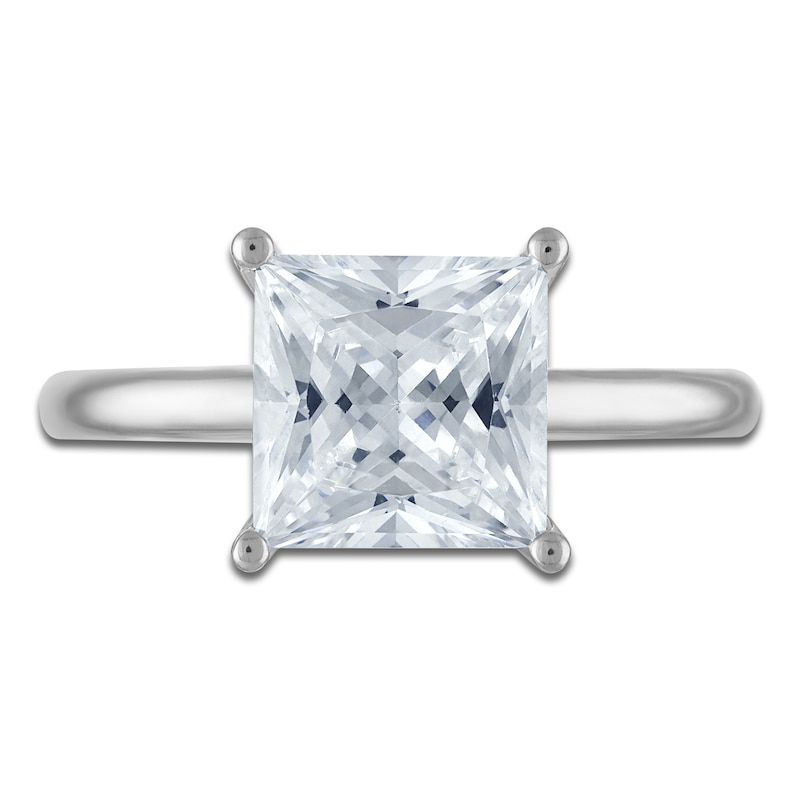 Main Image 3 of Princess-Cut Lab-Grown Diamond Solitaire Plus Engagement Ring 3 ct tw Platinum (VS2/F)
