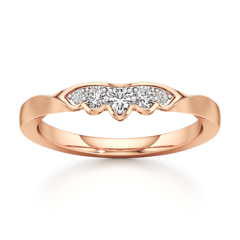 Main Image 1 of J'Lure Lab-Grown Diamond Scalloped Wedding Band 1/6 ct tw 18K Rose Gold