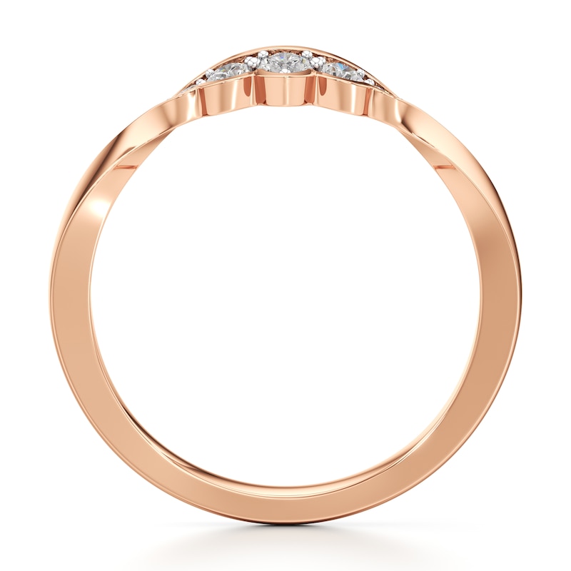 Main Image 2 of J'Lure Lab-Grown Diamond Scalloped Wedding Band 1/6 ct tw 18K Rose Gold