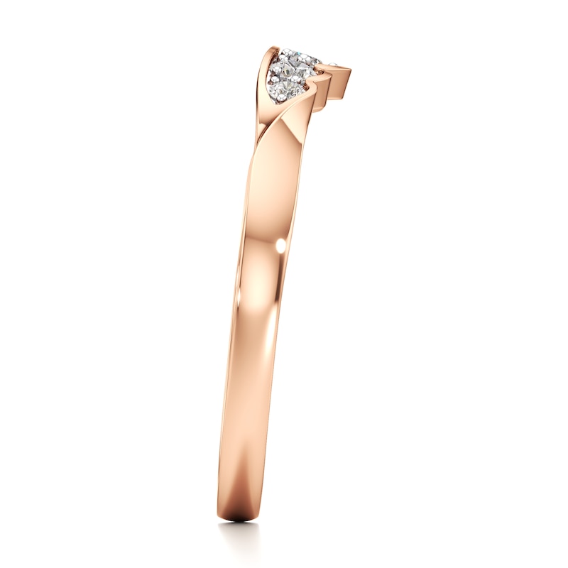 Main Image 3 of J'Lure Lab-Grown Diamond Scalloped Wedding Band 1/6 ct tw 18K Rose Gold