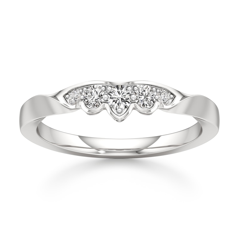 Main Image 1 of J'Lure Lab-Created Diamond Scalloped Wedding Band 1/5 ct tw 18K White Gold