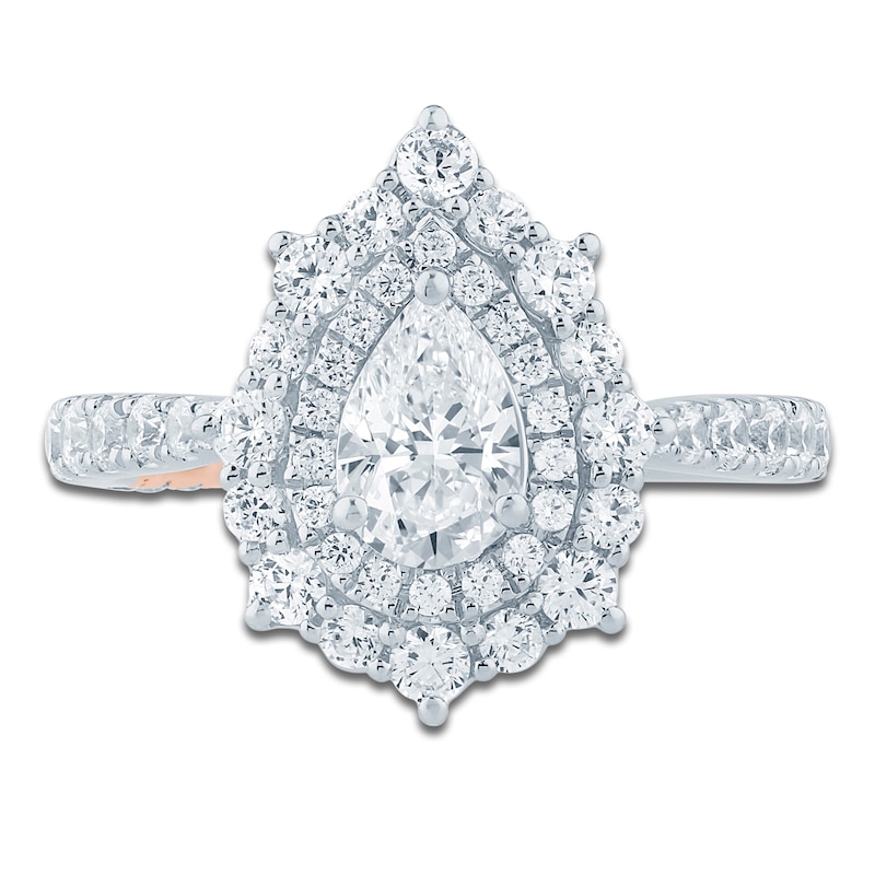 Main Image 3 of Pnina Tornai Pear-Shaped Diamond Double Halo Engagement Ring 1-5/8 ct tw 14K White Gold