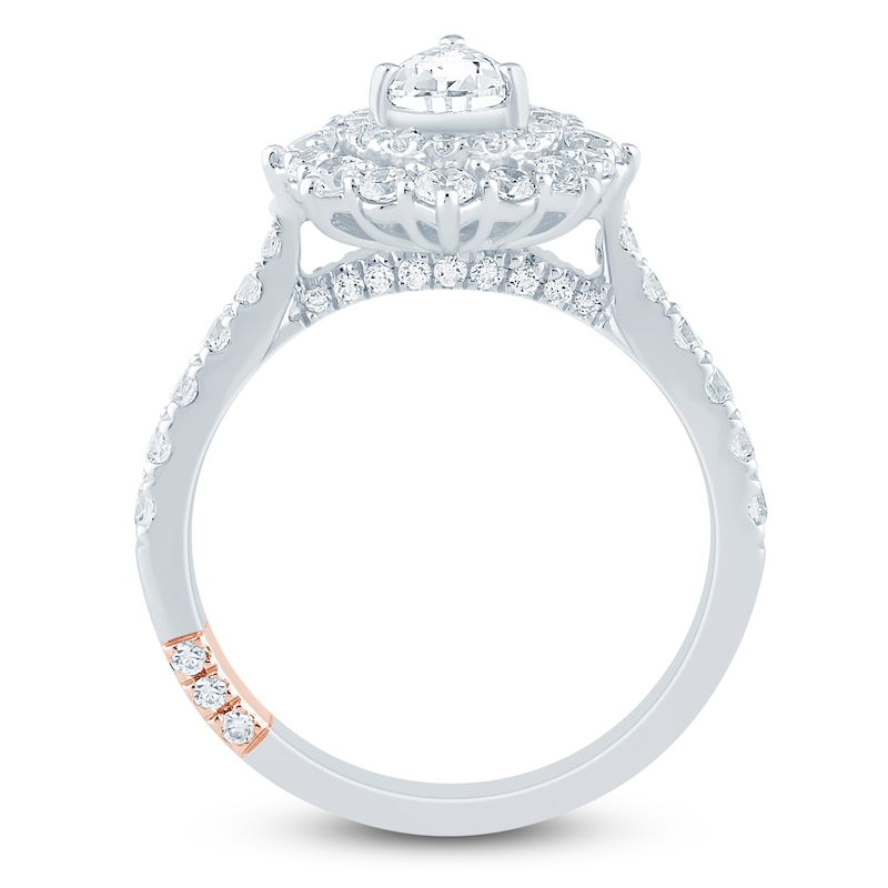 Main Image 4 of Pnina Tornai Pear-Shaped Diamond Double Halo Engagement Ring 1-5/8 ct tw 14K White Gold
