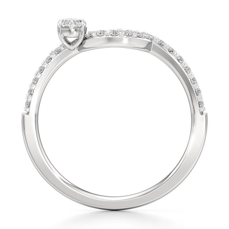 Main Image 2 of J'Lure Oval Step-Cut Lab-Grown Diamond Contour Wedding Band 3/8 ct tw 18K White Gold
