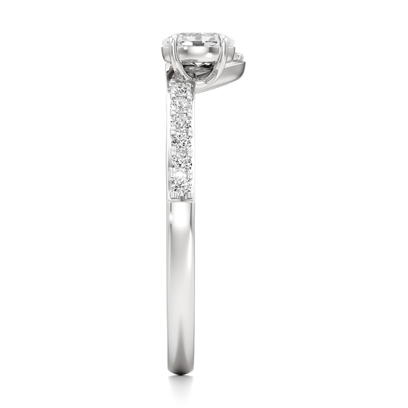 Main Image 3 of J'Lure Oval Step-Cut Lab-Grown Diamond Contour Wedding Band 3/8 ct tw 18K White Gold