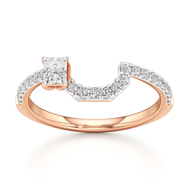 Main Image 1 of J'Lure Radiant Brilliant-Cut Lab-Grown Diamond Contour Wedding Band 3/8 ct tw 18K Rose Gold